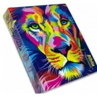 Bíblia leão color capa dura média com harpa 16cmm