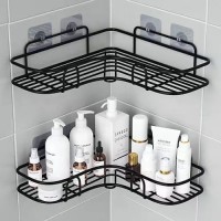 Kit 2 Prateleiras Suporte Com Alto Adesivos Para Parede Banheiro Cozinha lavanderia Shamp