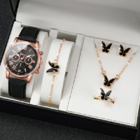 Dê uma olhada em Conjunto de Jóias de Relógio de Quartzo Ladies Belt Geneva