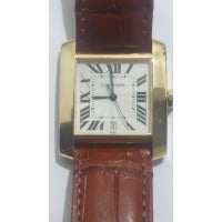 Relógio marca Cartier francês ouro automático couro