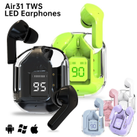 Fone sem fios Bluetooth AIR 31, som estéreo, auscultadores TWS, auriculares