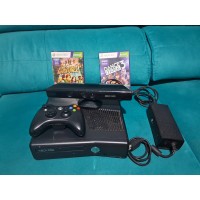 Xbox 360 slim Bloqueado, controle, Kinect, fonte tudo completo original