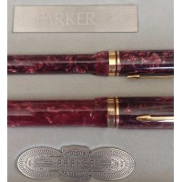 Conjunto de canetas marca parker Duofold laca vermelha novas