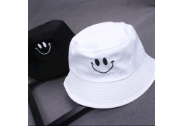 Boné chapéu bucket hat smile sorriso preto