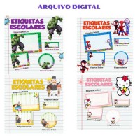 Etiquetas Escolares - Arquivos Digital
