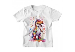 Camiseta Infantil Desenho Arte Dinossauro Rex Dino