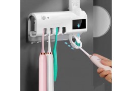 Suporte escova de dentes esterilizador com luz UV antibacteriano decoração banheiro