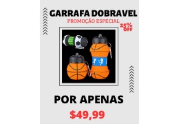 Garrafa Dobrável- temas esportivos 550ml