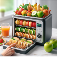Máquina compacta para fabricação de alimentos frescos, como massas, sucos e iogurtes, em c
