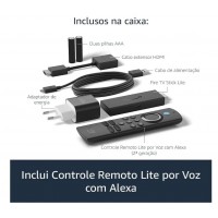 Fire TV Stick Lite Streaming em Full HD com Alexa Com Controle Remoto Lite por Voz com