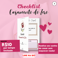 Ebook Check-list Casamento do Zero, Dicas, Planners, Sugestões e Tendências.