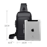 Bolsa Slim Bag - Mochila Anti-Furto com Senha USB e À Prova d'água Original
