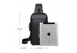 Bolsa Slim Bag - Mochila Anti-Furto com Senha USB e À Prova d'água Original