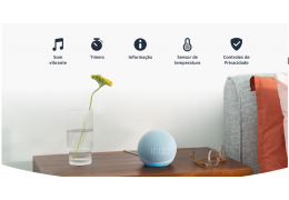 Echo Dot 5ª geração com Relógio Smart speaker com Alexa Display de LED ainda melhor
