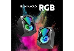 Caixa de Som RGB Led computador Pc Gamer luz de respiração fria Caxinha alto falante