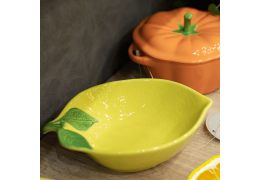 Bowl Tigela Limão Siciliano Cerâmica Salada Molho Petisco Mesa Posta