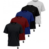 Kit 5 Camisas Camisetas Masculina Slim Voker Premium 100% Algodão