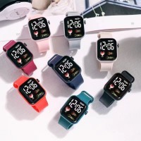 Relógio Eletrônico Com Tela LED Design Minimalista Estilo Coreano