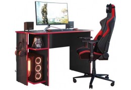 Mesa para Computador Gamer Preto Fosco/Vermelho - Fdecor - Qmovi
