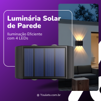 Luminária Solar de Parede com 4 LEDs: Iluminação Sustentável