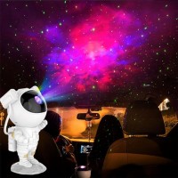 Projetor Astronauta de Luz Galáxia de Estrela Luz Noturna Quarto Brilho Ajustável Velocida