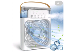 Refrigerador De Ar Ventilador Umidificador Portátil Com Led Reservatório De Água Led Usb