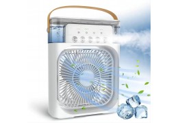 Refrigerador De Ar Ventilador Umidificador Portátil Com Led Reservatório De Água Led Usb