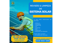 Placa Solar - Limpeza e Revisão - Promoção
