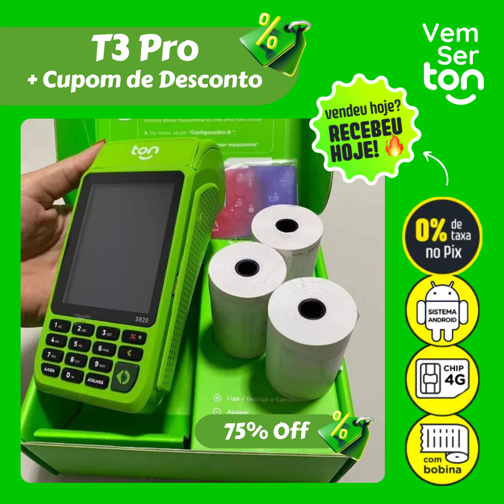 Maquininha T3 Ton Pro, VEM PRA TON!