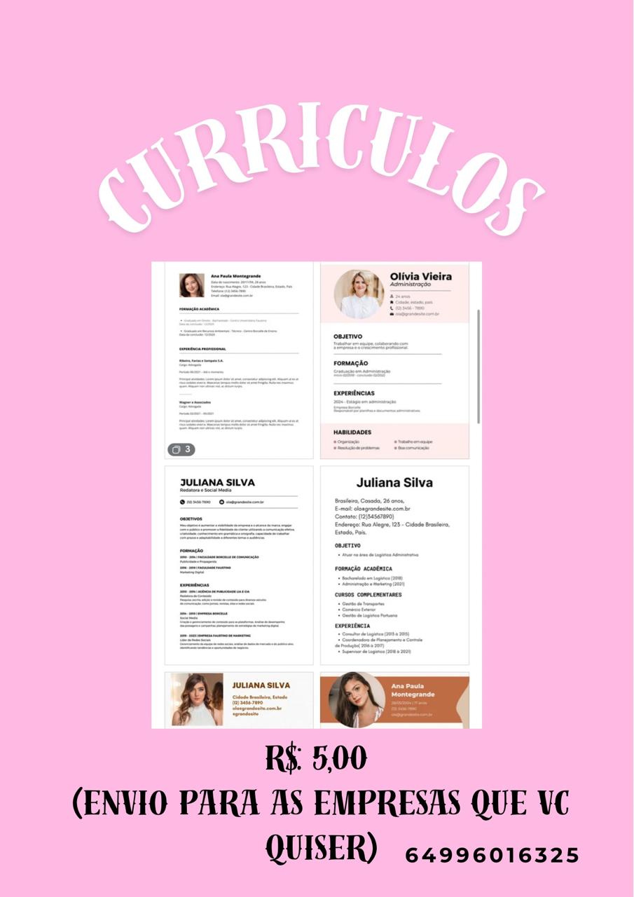 Curriculos por 2 reais! (envio para a empresa se vc quiser)