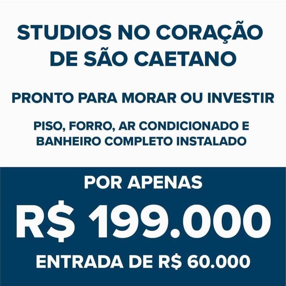 Studio no Coração de São Caetano - R$ 199.000