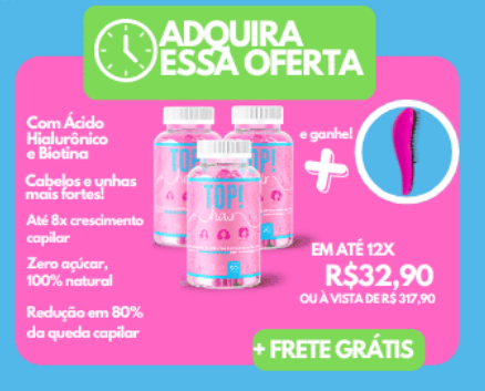 Tophair Gummy - Fortalecimento dos seus cabelos, pele e unhas!