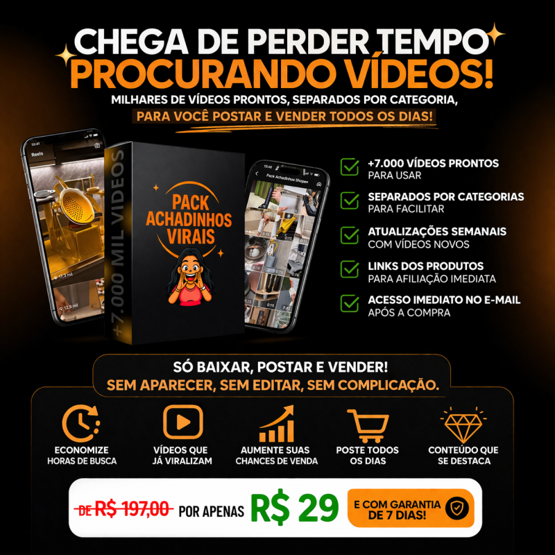 Pack de vídeos para shopee...