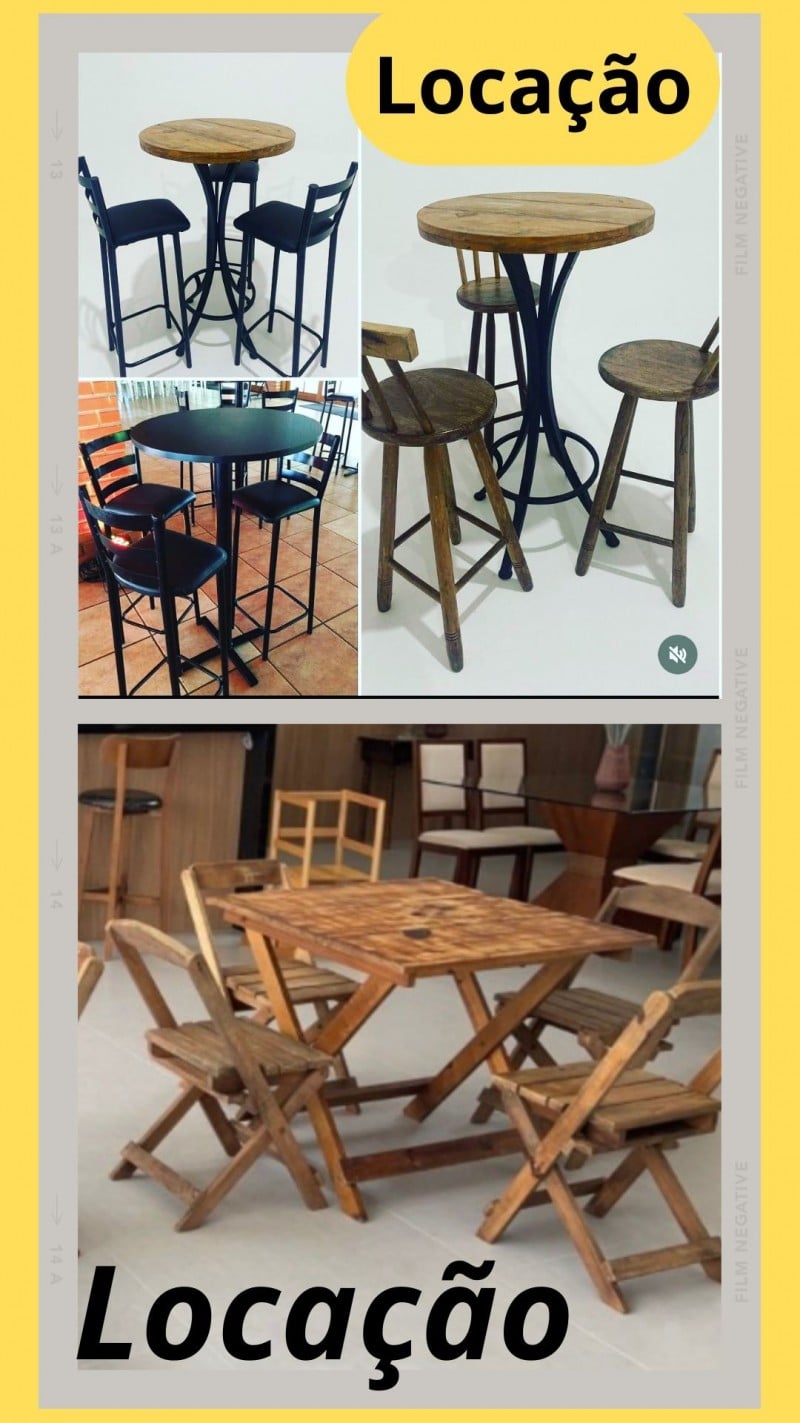 Locacao de mesas e banquetas...