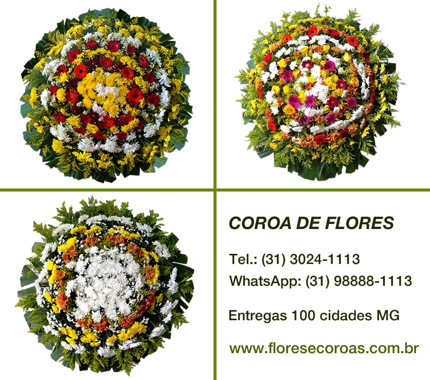 Coroa de flores velório Municipal em Pedro Leopoldo em MG