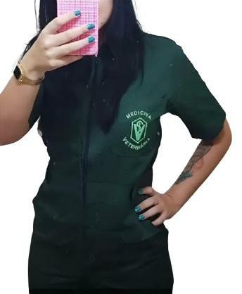 Macacão Veterinário Femenino Atividade de Campo Tecido Brim Vestmedic