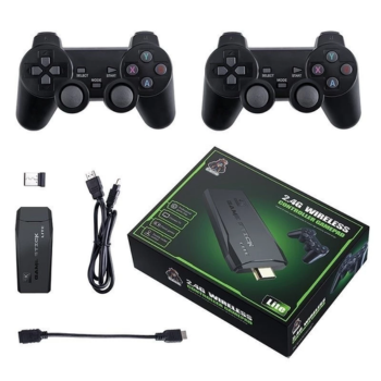 Video Game Stick 2 Controles Sem Fio Console Portátil Jogos Retrô Antigos