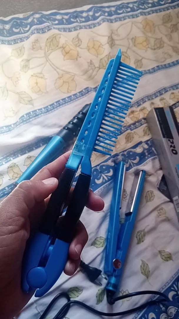 Kit Chapinha Modelador e Pente Azul Entrego Via Correios