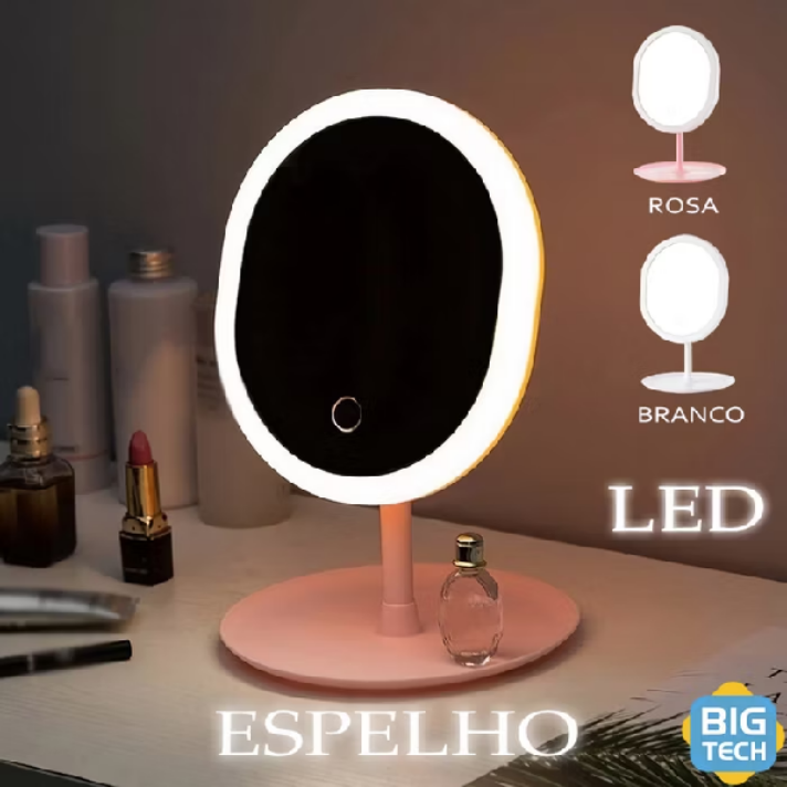 Espelho para maquiagem com LED