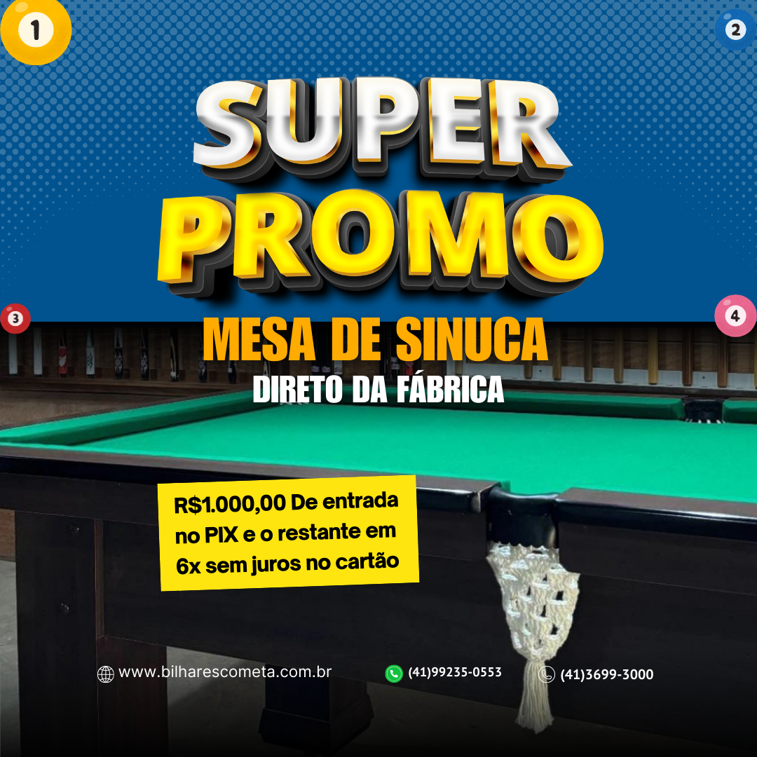 Mesa De Sinuca Luxo Profissional 4 Pés - Entrega Grátis Curitiba