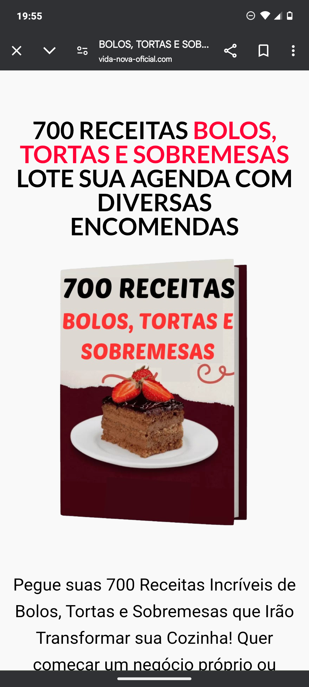 Receitas de bolos e doces