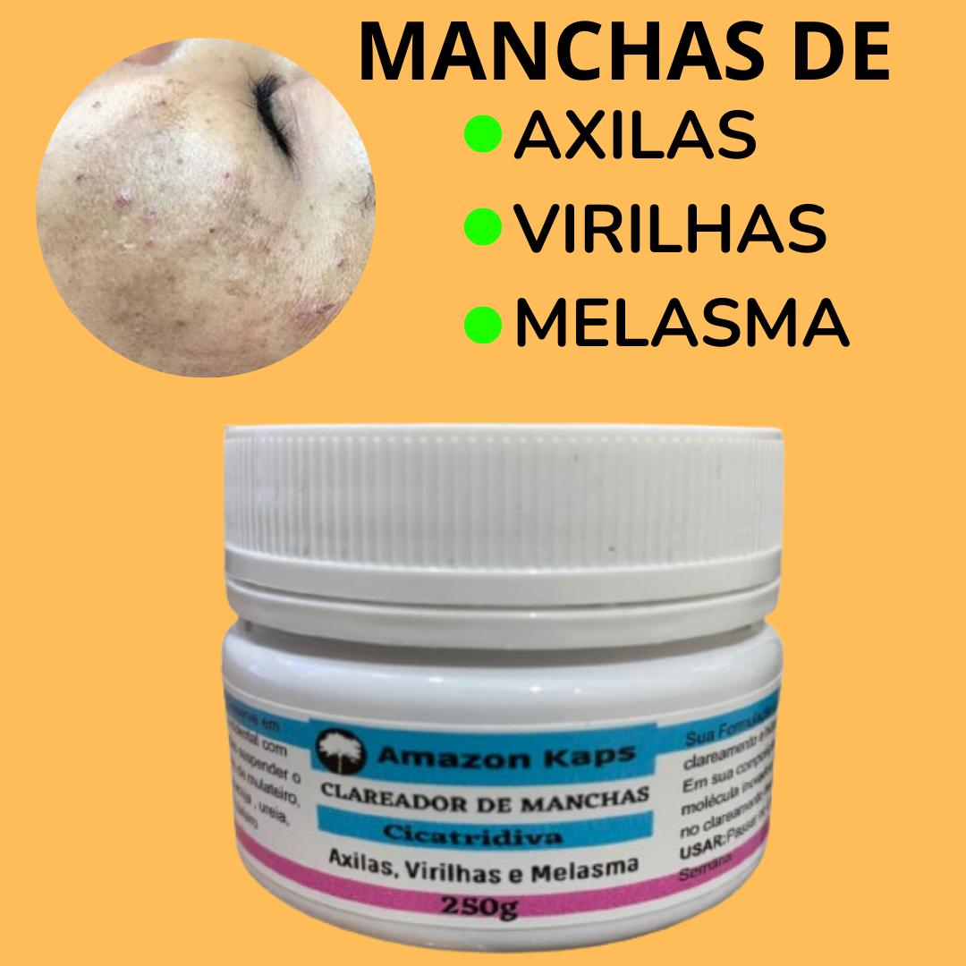 Clareador de manchas melasma,axilas, virilha e manchas de acne