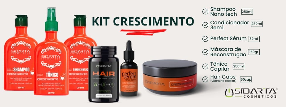 Kit Crescimento Capilar - Anti-queda E Fortalecimento Sidarta