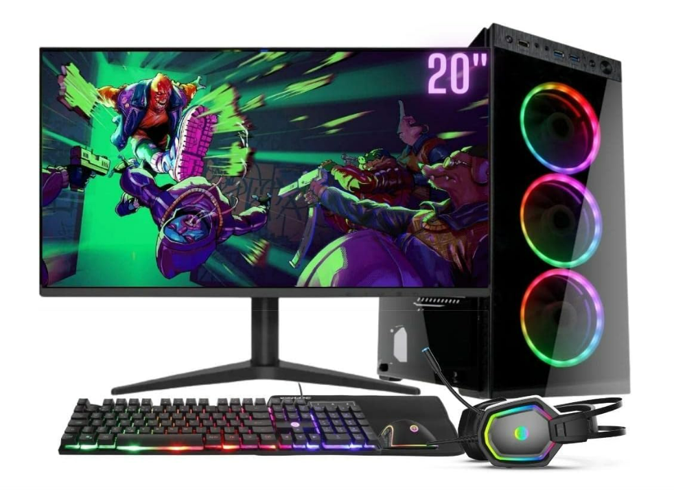 Computador Gamer Completo RGB Intel Core i5 8GB SSD 480GB Kit Gamer com Headset Monitor 20