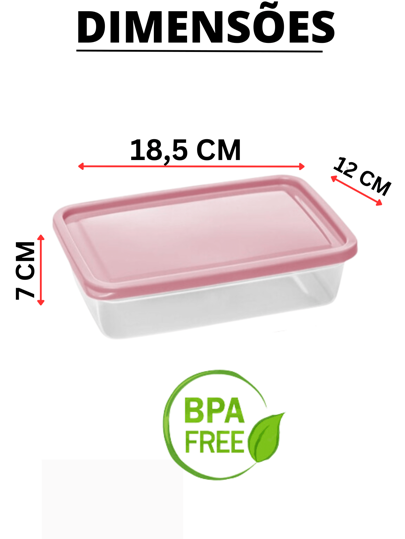 Kit 15 Potes 1 LITRO LIVRE BPA Tampa Colorida Organizador de Alimentos Mantimentos Marmita