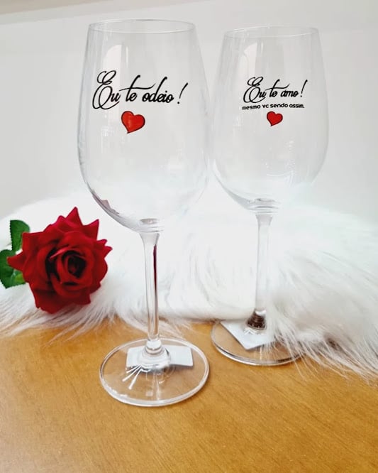 Taças de vidro cristal personalizadas