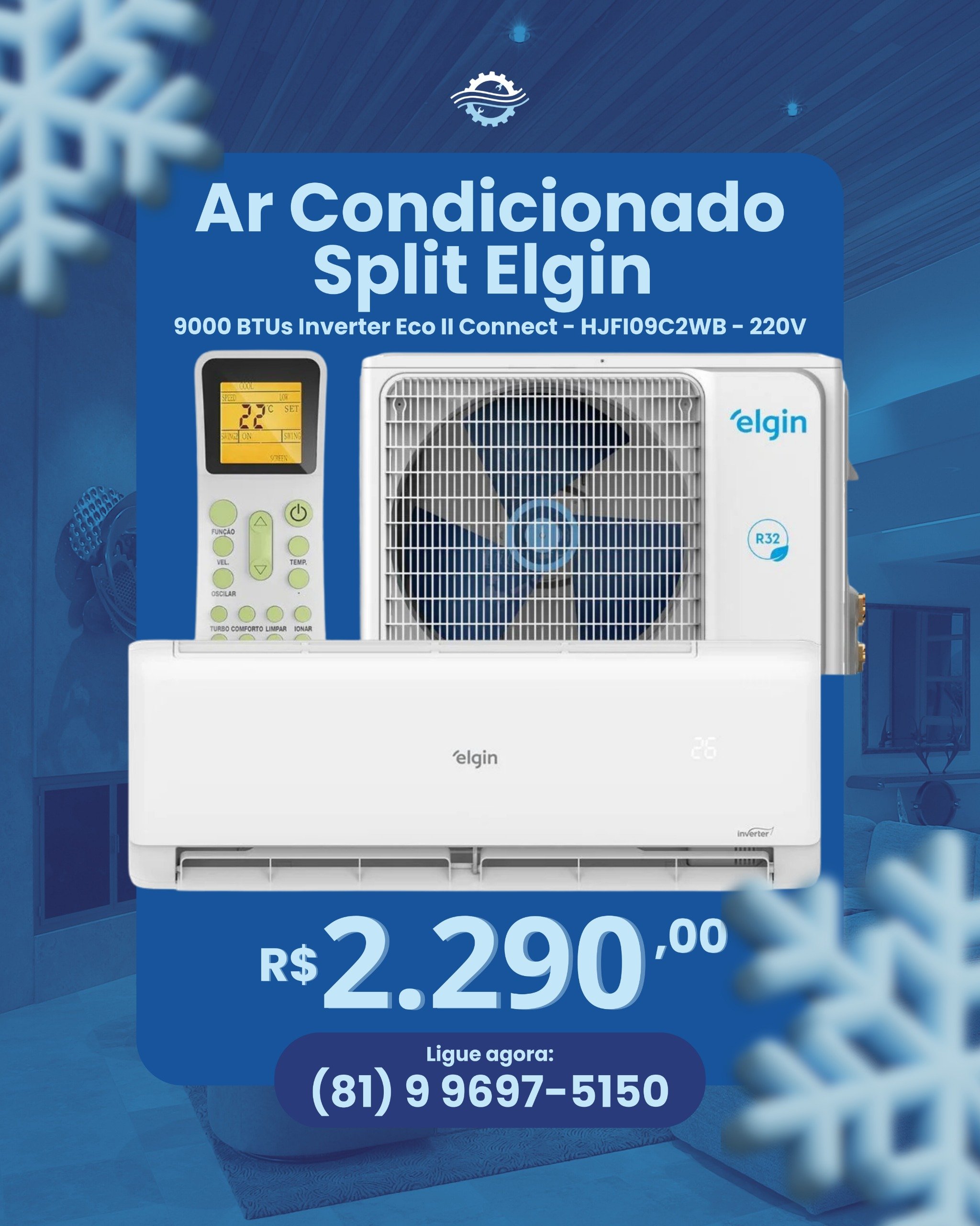 Ar Condicionado Split Elgin 9000 BTUs Inverter Eco II Connect - 220V