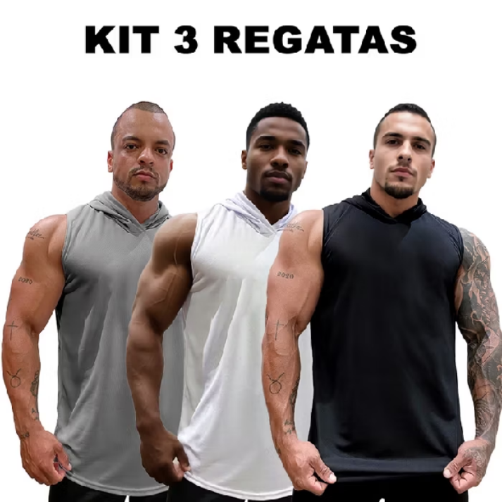 3 Camisetas Regatas Masculina