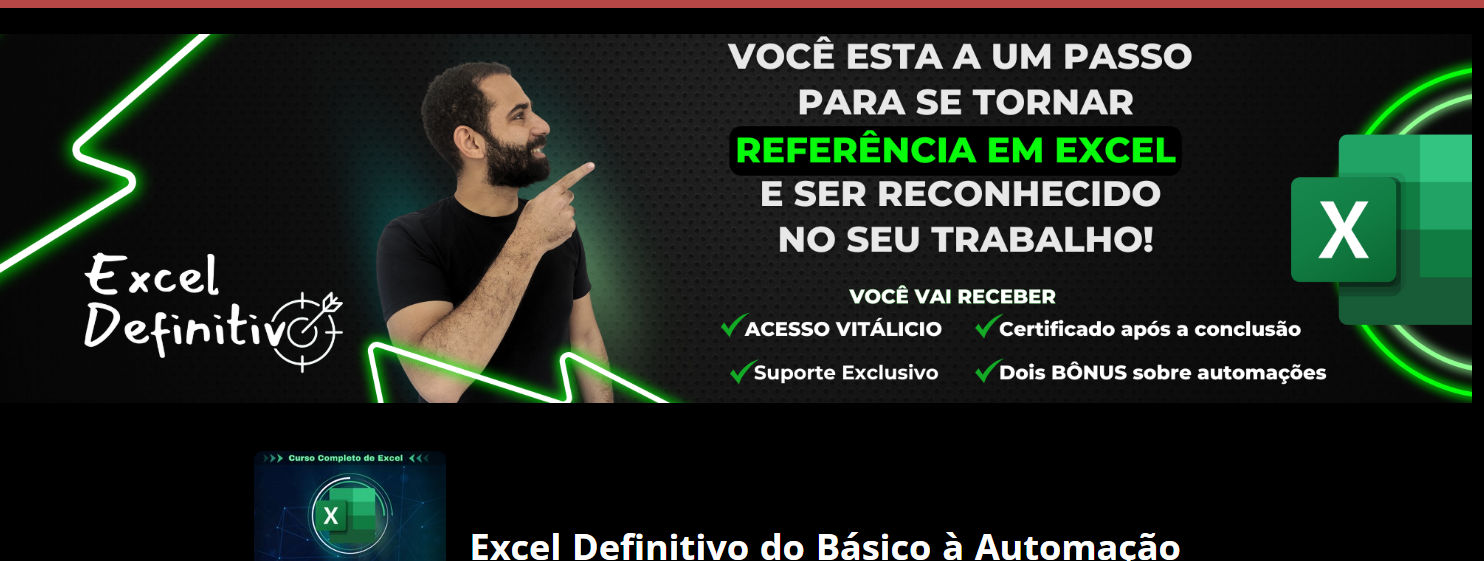 Curso de excel do básico ao avançado