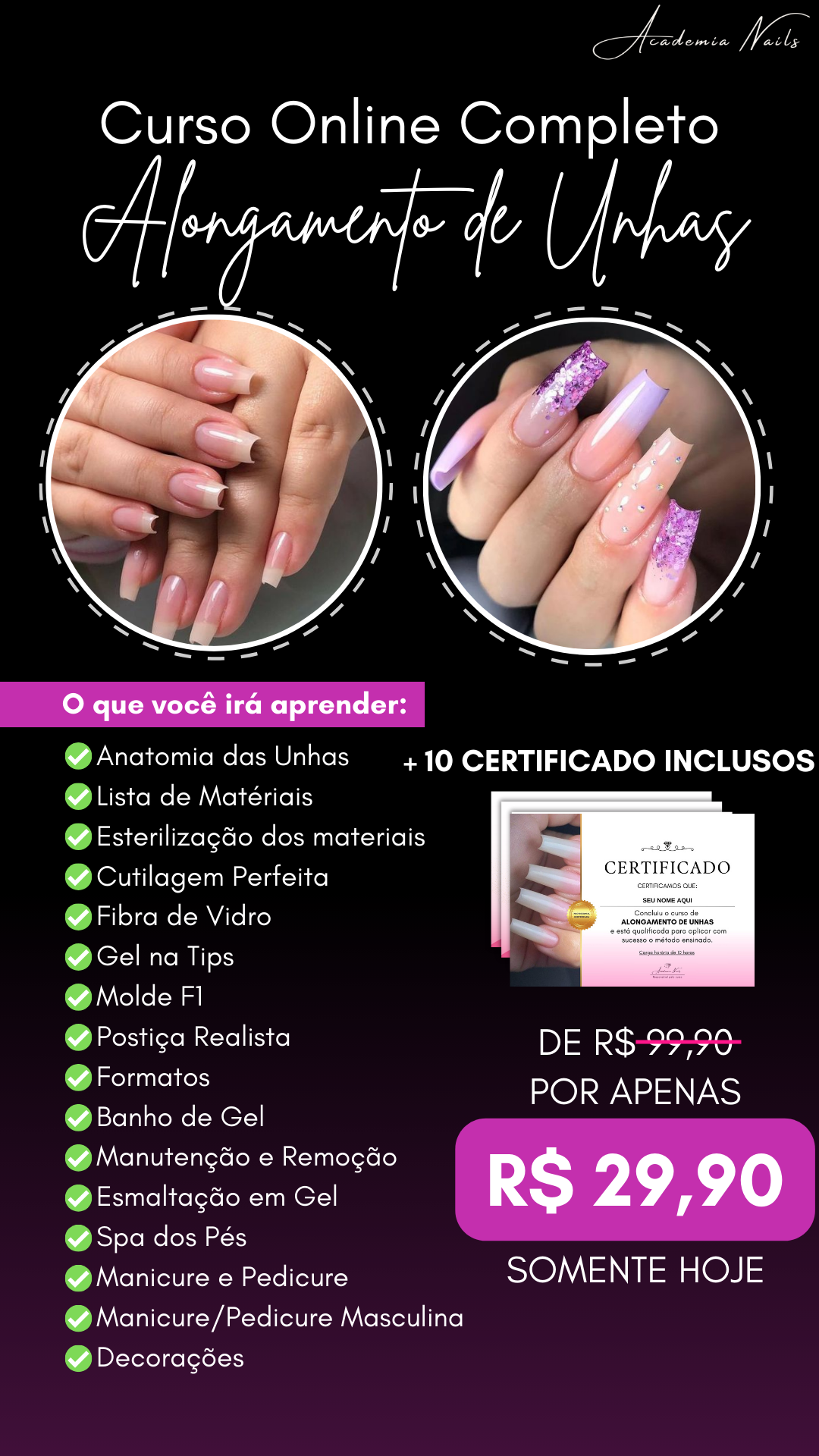 Curso de alongamento de unhas completo